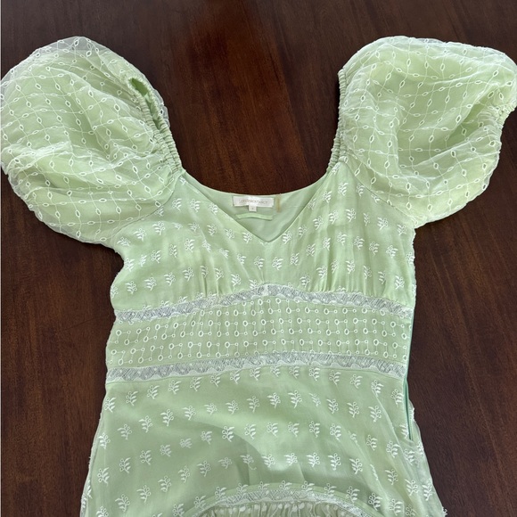 LoveshackFancy Cayden Silk Dress GREEN - Picture 8 of 17